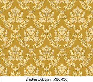 Damask seamless vector background.  For easy making seamless pattern just drag all group into swatches bar, and use it for filling any contours.