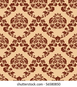 Damask seamless vector background.  For easy making seamless pattern just drag all group into swatches bar, and use it for filling any contours.