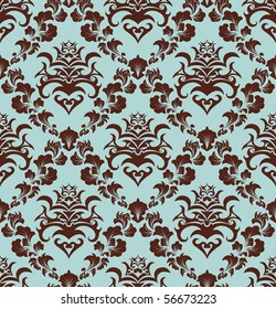 Damask seamless vector background.  For easy making seamless pattern just drag all group into swatches bar, and use it for filling any contours.