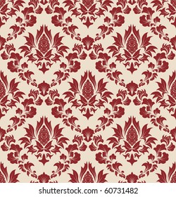 Damask seamless vector background.  For easy making seamless pattern just drag all group into swatches bar, and use it for filling any contours.
