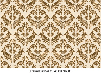 Damask seamless vector background. Wallpaper in the baroque style template. Graphic ornate pattern for wallpaper, fabric