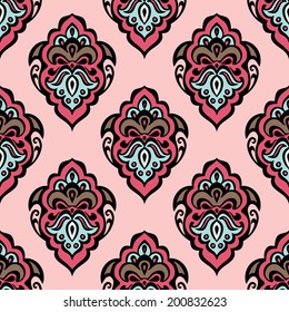Damask seamless vector design oriental for fabric and
