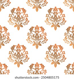 Damask seamless vector. Graphic ornate pattern for wallpaper, fabric, packaging, wrapping. Damask flower ornament. Floral pattern. Vintage wallpaper Seamless vector background