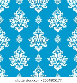 Nahtloser Damast-Vektor. Grafisches Muster für Tapete, Stoff, Verpackung, Verpackung. Damast Blumen Ornament. Blumenmuster. Vintage Tapete Nahtloser Vektorhintergrund