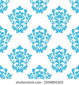 Nahtloser Damast-Vektor. Grafisches Muster für Tapete, Stoff, Verpackung, Verpackung. Damast Blumen Ornament. Blumenmuster. Vintage Tapete Nahtloser Vektorhintergrund