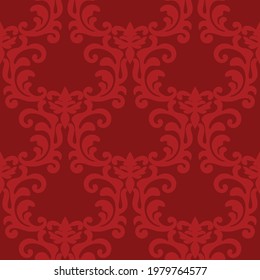 Damask seamless vector pattern. Classic old fashioned damask ornament, royal victorian seamless texture for wallpaper, textile, packaging. Baroque floral pattern