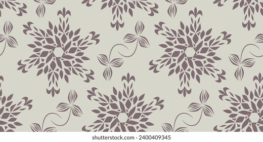 Damask seamless vector pattern. Classic old fashioned damask ornament, flower and leaves seamless texture for wallpaper, textile, packaging. Baroque floral pattern.