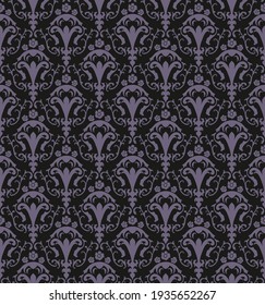Damask Seamless Vector Pattern.  Elegant Design in Royal  Baroque Style Background Texture. Floral and Swirl Element.  Ideal for Textile Print and Wallpapers.
