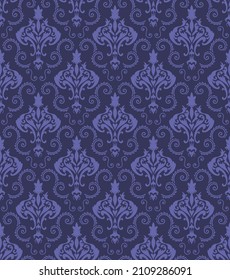 Damask Seamless Vector Pattern.  Elegant Design in Royal  Baroque Style Background Texture. Floral and Swirl Element.  Ideal for Textile Print and Wallpapers.
