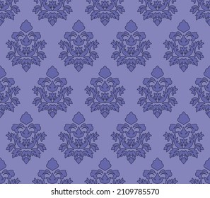 Damask Seamless Vector Pattern.  Elegant Design in Royal  Baroque Style Background Texture. Floral and Swirl Element.  Ideal for Textile Print and Wallpapers.