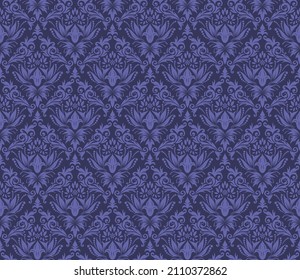 Damask Seamless Vector Pattern.  Elegant Design in Royal  Baroque Style Background Texture. Floral and Swirl Element.  Ideal for Textile Print and Wallpapers.