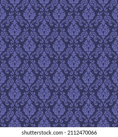 Damask Seamless Vector Pattern.  Elegant Design in Royal  Baroque Style Background Texture. Floral and Swirl Element.  Ideal for Textile Print and Wallpapers.