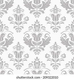 Damask seamless vector pattern with floral elements. Abstract background in the style of Baroque