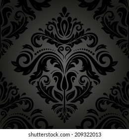 Damask seamless vector pattern with floral elements. Abstract background in the style of Baroque
