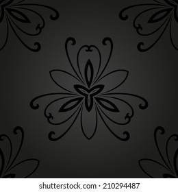 Damask seamless vector pattern with floral elements. Abstract background in the style of Baroque