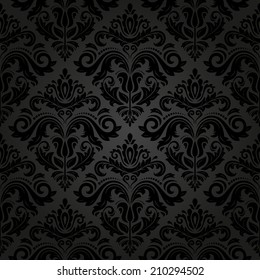 Damask seamless vector pattern with floral elements. Abstract background in the style of Baroque