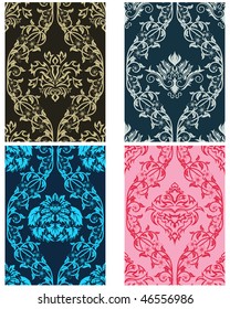 Damask seamless vector pattern set.  For easy making seamless pattern just drag all group into swatches bar, and use it for filling any contours.