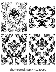 Damask seamless vector patterns set.  For easy making seamless pattern just drag all group into swatches bar, and use it for filling any contours.