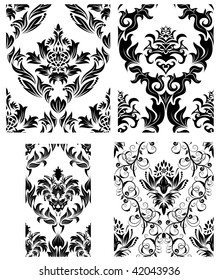 Damask seamless vector patterns set.  For easy making seamless pattern just drag all group into swatches bar, and use it for filling any contours.