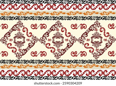 Damask seamless vector . Wallpaper template. Graphic pattern for wallpaper, fabric, packaging, wrapping. Damask .