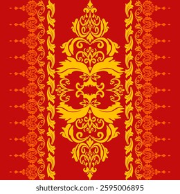 Damask seamless vector . Wallpaper template. Graphic pattern for wallpaper, fabric, packaging, wrapping. Damask .