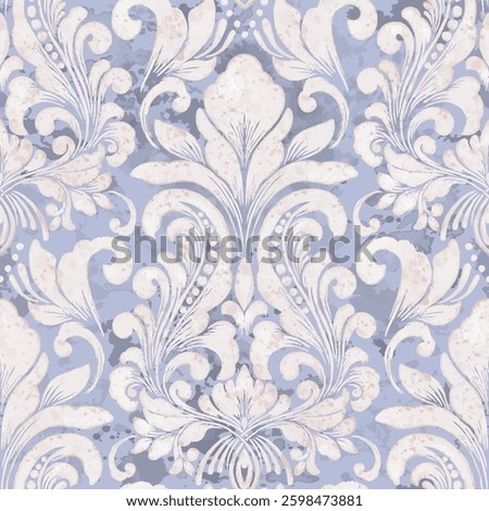 Damask seamless watercolor pattern element. Vector classical luxury old fashioned damask ornament, vintage seamless texture for wallpapers, textile.