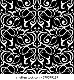 Damask seamless white and black ornament