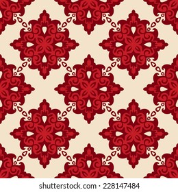 Damask seamless winter christmas tiled vector pattern