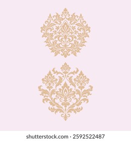 A damask set typically refers to a collection of coordinated pieces that feature the classic damask pattern, often seen in fabrics, wallpapers, or home décor items