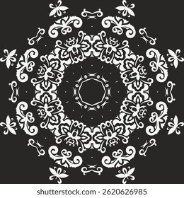 Damask Silk Native Traditional Dress Pattern Folk Embroidery, Aztec Ornament Print. Design for Carpet, Wallpaper, Clothing, Wrapping, Fabric