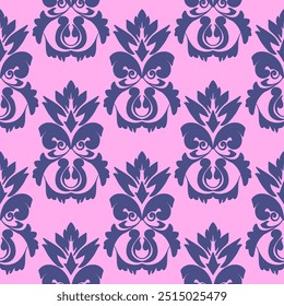 Damask silk  victorian Baroque pattern illustration design for wrapping, fabric, silk, scarf Classical luxury royal Vintage, paisley elements ornament  seamless texture for wallpapers