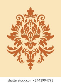 Damask stencil large swirl wall decal vinil illustration vector ornament clip art traditional pattern editable