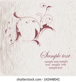 Damask style. Abstract vector greeting card.  Wedding card or invitation with abstract background. Perfect for invitations.
