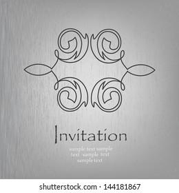 Damask style. Abstract vector greeting card.  Wedding card or invitation with abstract background. Perfect for invitations