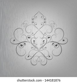 Damask style. Abstract vector greeting card.  Wedding card or invitation with abstract background. Perfect for invitations
