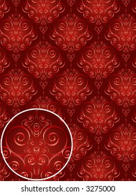 Damask Style Pattern Background - Red texture - Vector Include layer whit pattern design source