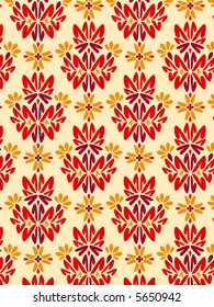 Damask Style Pattern Background - Red texture 2 - Vector Include layer whit pattern design source