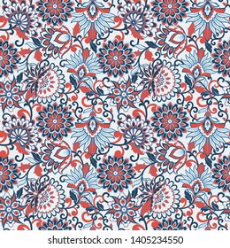 Damask style seamless floral pattern