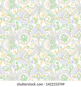 Damask style seamless floral pattern