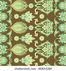 Damask style seamless floral pattern