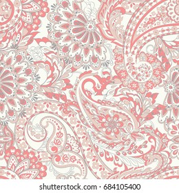 Damask style Seamless pattern. Floral vector wallpaper