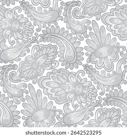 Damask style seamless pattern, paisley floral pattern.