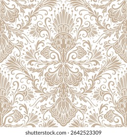 Damask style seamless pattern, paisley floral pattern.