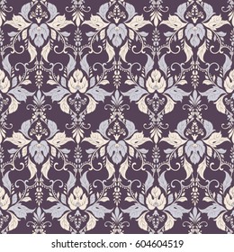 Damask style Vintage seamless Pattern. Vector background