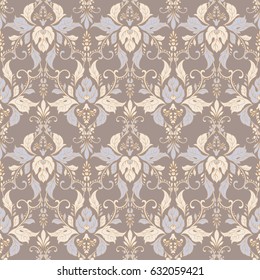 Damask style Vintage seamless Pattern. Vector background