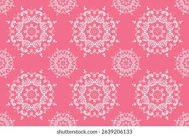 Damask Styles Pixel Geometric Arabic Mehndi Designfolk Embroidery, Aztec Ornament Print. Design for Carpet, Wallpaper, Clothing, Wrapping, Fabric