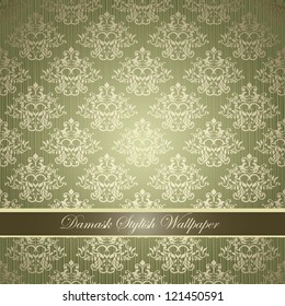 Damask stylish wallpaper. Can be used as business, visiting card, album cover, Menu etc