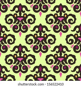 Damask  Swirly Seamless pattern vector