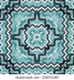 Damask tile geometric seamless pattern vector design. Bright colorful background. Oriental repeat textile print. African folk motifs patchwork sample. Symmetry repetition checkered quilt.
