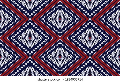 El Damask, patrón étnico geométrico tradicional para el suelo de alfombra y papel pintado o ropa de pared es una ilustración vectorial de estilo bordado.